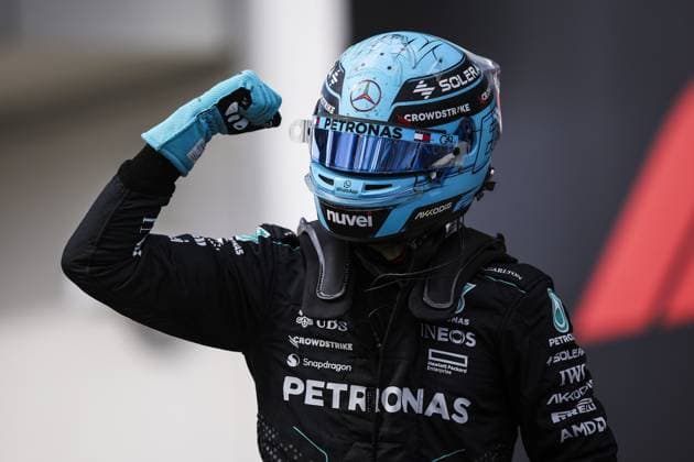 RUSSELL George (gbr), Mercedes AMG F1 Team W15, portrait during the Formula 1 AWS Grand Prix du Canada 2024, 9th round of the 2024 Formula One World Championship, WM, Weltmeisterschaft from June 07 to 09, 2024 on the Circuit Gilles Villeneuve, in MontrÃ al, Canada - F1 - CANADIAN GRAND PRIX 2024 DPPI Panoramic  240608_R09_CANADA_DP_EA025296