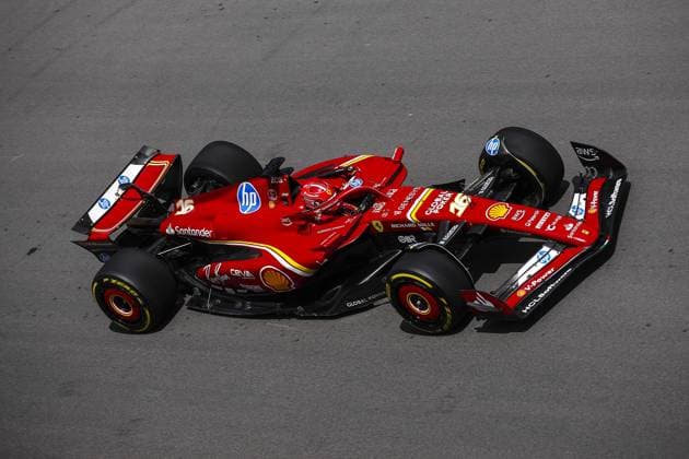 16 LECLERC Charles (mco), Scuderia Ferrari SF-24, action during the Formula 1 AWS Grand Prix du Canada 2024, 9th round of the 2024 Formula One World Championship, WM, Weltmeisterschaft from June 07 to 09, 2024 on the Circuit Gilles Villeneuve, in MontrÃ al, Canada - F1 - CANADIAN GRAND PRIX 2024 DPPI Panoramic  240608_R09_CANADA_DP_EA013548