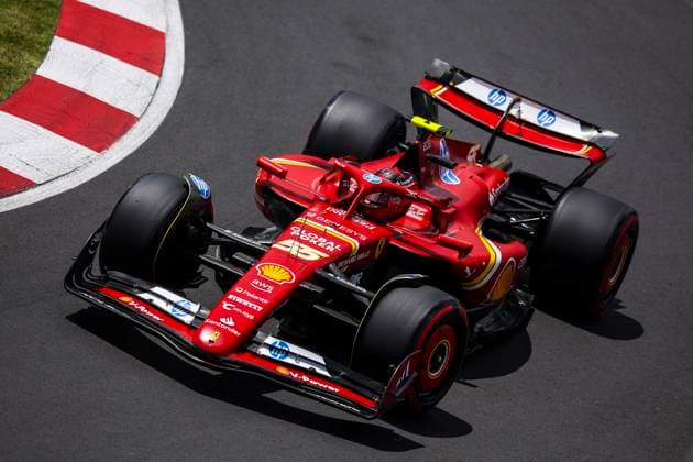 55 SAINZ Carlos (spa), Scuderia Ferrari SF-24, action during the Formula 1 AWS Grand Prix du Canada 2024, 9th round of the 2024 Formula One World Championship, WM, Weltmeisterschaft from June 07 to 09, 2024 on the Circuit Gilles Villeneuve, in MontrÃ al, Canada - F1 - CANADIAN GRAND PRIX 2024 DPPI Panoramic  240608_R09_CANADA_DP_EA022706