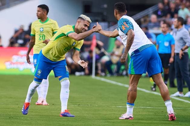 RECORD DATE NOT STATED Seleccion Mexicana 2024 Mexico vs Brazil Andreas Pereira celebrates his goal 0-1 of Brazil during the game International Friendly, Länderspiel, Nationalmannschaft between Mexican national team, Nationalteam (Mexico) and Brazil at Kyle Field Stadium, on June 08, 2024, College Station, Texas, United States. COLLEGE STATION TEXAS UNITED STATES  Copyright: xJONATHANxDUENASx 20240608201603_SNM_AM_MEX_BRA_PEREIRA80