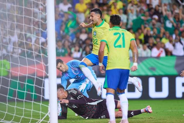 RECORD DATE NOT STATED Seleccion Mexicana 2024 Mexico vs Brazil Gabriel Martinelli scores his goal 0-2 of Brazil during the game International Friendly, Länderspiel, Nationalmannschaft between Mexican national team, Nationalteam (Mexico) and Brazil at Kyle Field Stadium, on June 08, 2024, College Station, Texas, United States. COLLEGE STATION TEXAS UNITED STATES  Copyright: xJONATHANxDUENASx 20240608213040_SNM_AM_MEX_BRA_MARTINELLI151