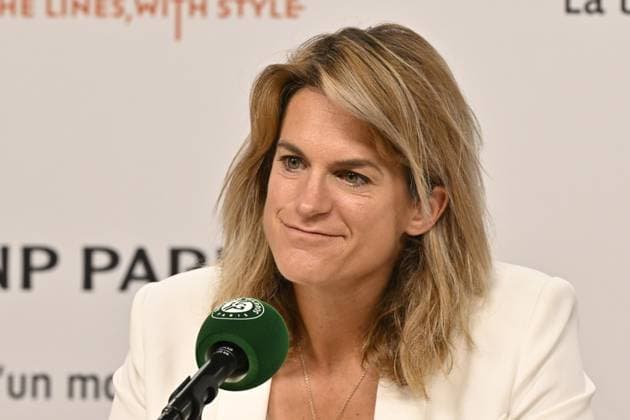 Tennis : Roland Garros 2024 - France - Amelie Mauresmo - press conference, PK, Pressekonferenz Tennis : Roland Garros 2024 - France - 09 06 2024 ChrysleneCaillaud Panoramic 