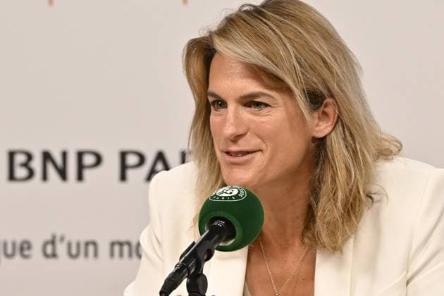 Tennis : Roland Garros 2024 - France - Amelie Mauresmo - press conference, PK, Pressekonferenz Tennis : Roland Garros 2024 - France - 09 06 2024 ChrysleneCaillaud Panoramic 