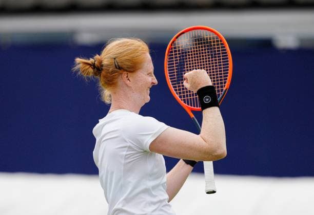 Winner Alison Van Uytvanck from Belgium celebrates match point Lexus Surbiton Trophy, Day 7, Tennis, Surbiton Racket & Fitness Club, London, UK - 09 June 2024  Copyright: xDavexShopland Shutterstockx 14526576aq