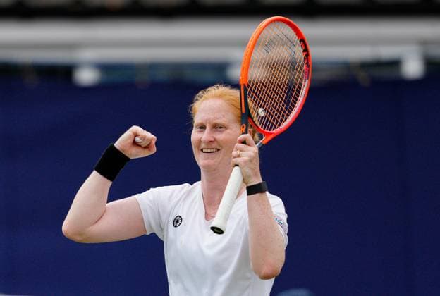 Winner Alison Van Uytvanck from Belgium celebrates match point Lexus Surbiton Trophy, Day 7, Tennis, Surbiton Racket & Fitness Club, London, UK - 09 June 2024  Copyright: xDavexShopland Shutterstockx 14526576ax