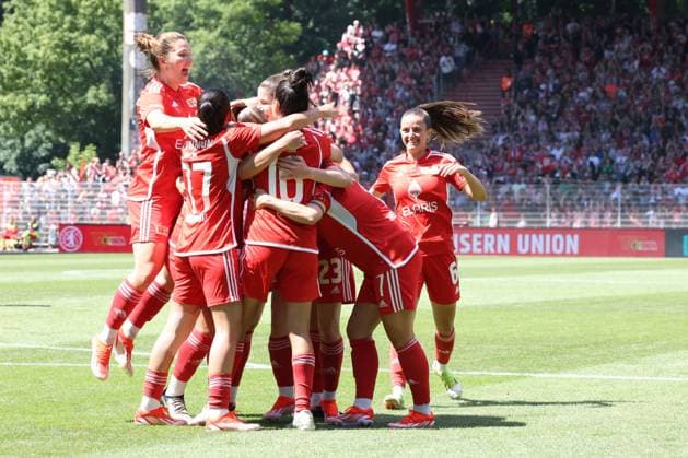 DEU, Region, Women, 1 FC Union vs Henstedt Ulzburg, 09 06 2024, Stadion Alte Foersterei, Berlin, DEU, Region, Women, 1 FC Union vs Henstedt Ulzburg, im Bild Unioner Spieler DFL regulations prohibit any use of Photographs as image sequences and or quasi video Foto Juergen Engler nordphoto GmbH nordphotoxGmbHx xEngler nph00076