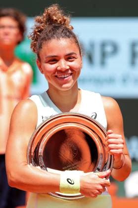 9th June 2024; Roland Garros, Paris, France; 2024 French Open Tennis tournament, Day 15; Jasmine Paolini (ITA) with her runners up plate ladies doubles  ActionPlus12652581 JonxBromley