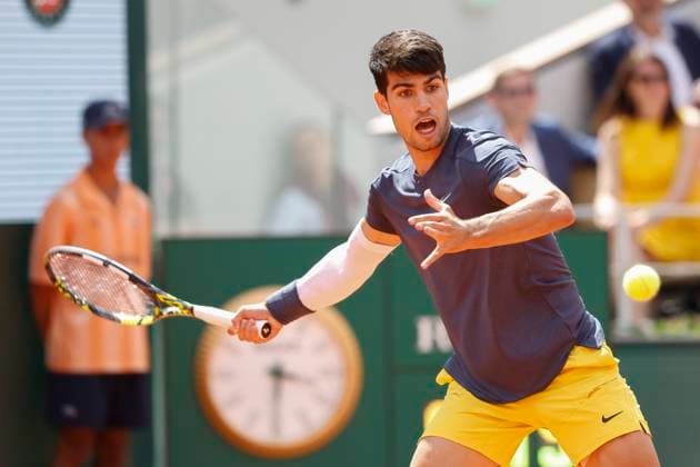 Carlos Alcaraz ESP Mens Singles, Final, Final Tennis French Open 2024 Roland Garros Paris France June 9, 2024 Copyright: xJuergenxHasenkopfx