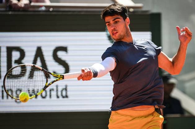 June 9, 2024, Paris, France, France: Carlos ALCARAZ of Spain during the fifteenth day of Roland-Garros 2024, French Open 2024, Grand Slam tennis tournament at the Roland-Garros Stadium on June 09, 2024 in Paris, France. Paris France - ZUMAm308 20240609_zsp_m308_013 Copyright: xMatthieuxMirvillex