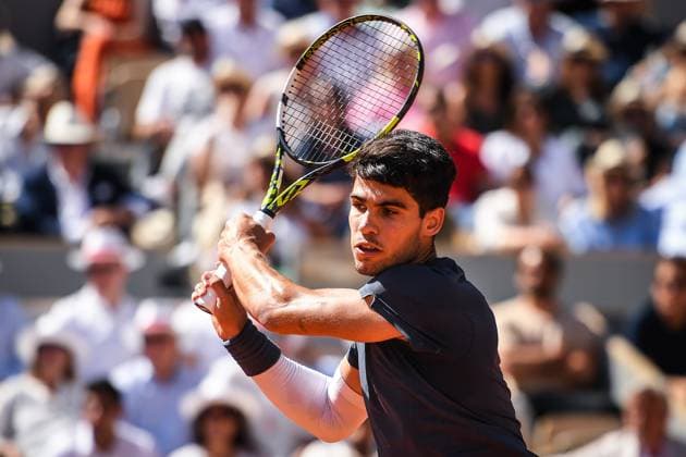 June 9, 2024, Paris, France, France: Carlos ALCARAZ of Spain during the fifteenth day of Roland-Garros 2024, French Open 2024, Grand Slam tennis tournament at the Roland-Garros Stadium on June 09, 2024 in Paris, France. Paris France - ZUMAm308 20240609_zsp_m308_015 Copyright: xMatthieuxMirvillex