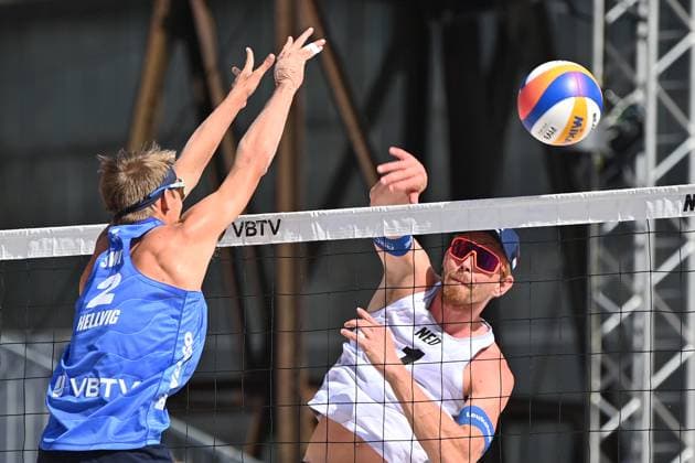 From left Jonatan Hellvig of Sweden and Stefan Boermans of Netherlands in action during the Pro Tour Ostrava match vs. Stefan Boermans and Yorick de Groot of Netherlands in Ostrava, Czech Republic, June 9, 2024. (CTKxPhoto JaroslavxOzana) CTKPhotoP2024060904179  CTKPhotoP2024060904179