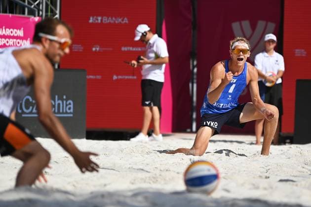 David Ahman of Sweden (right) in action during the Pro Tour Ostrava match vs. Stefan Boermans and Yorick de Groot of Netherlands in Ostrava, Czech Republic, June 9, 2024. (CTKxPhoto JaroslavxOzana) CTKPhotoP2024060904222  CTKPhotoP2024060904222
