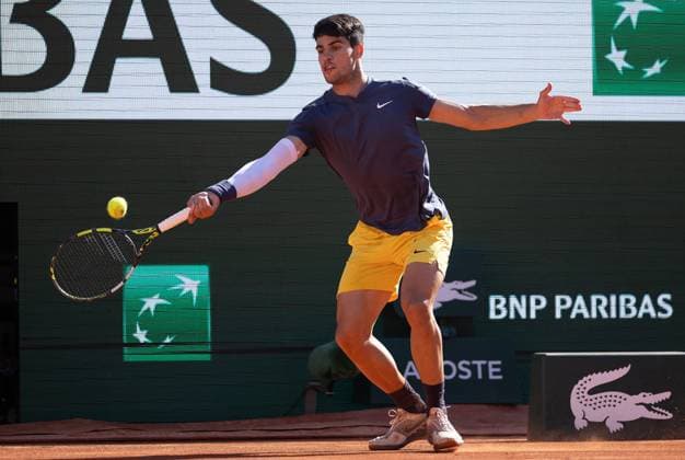 Carlos Alcaraz of Spain in action French Open Tennis, Day 15, Tennis, Roland Garros, Paris, France - 09 June 2024  Copyright: xEllaxLing Shutterstockx 14523811ax
