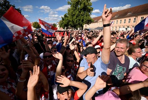 Croatia Squad UEFA EURO, EM, Europameisterschaft,Fussball 2024 Neuruppin Welcome party Croatia fans cheer during Croatia national team, Nationalteam UEFA EURO 2024 Welcome party at Neuruppin s school square in Neuruppin, Germany on June 9, 2024. The Croatian Football Federation has chosen the Neuruppin base camp for the Croatia national team during EURO 2024. MarkoxLukunic PIXSELL