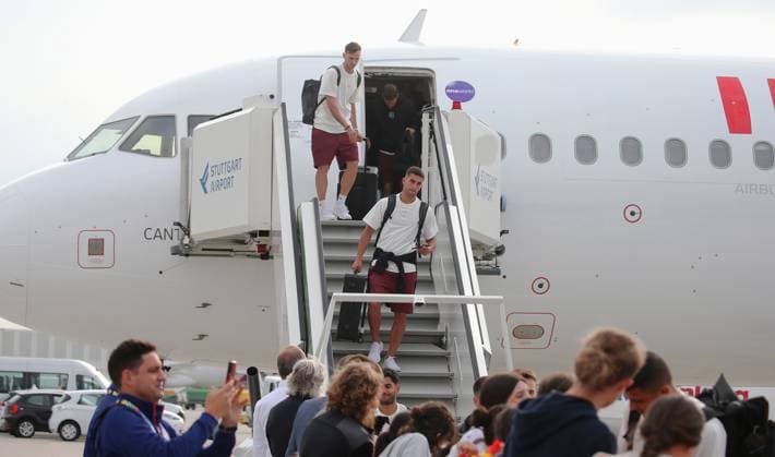 BAU 09 06 2024 Stuttgart European Football Championship Arrival of the Spanish national team at Stuttgart Airport,