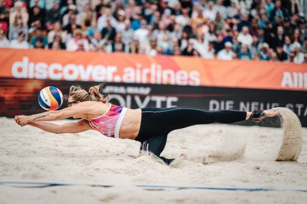 Beach volleyball women German Beach Tour 2024 Tourstop Bremen 09 06 2024 Kim van de Velde spectacular Bremen Waterfront Bremen Germany