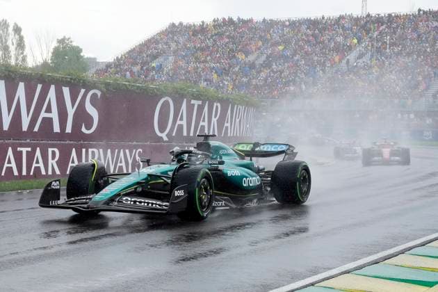 June 9, 2024, Montreal, Pq, CANADA: Aston Martin driver Fernando Alonso, left, of Spain, drives during the Canadian Grand Prix Formula 1 car race, in Montreal, Sunday, June 9, 2024. Canada News - June 9, 2024  - ZUMAc35_ 20240609_zaf_c35_039 Copyright: xRyanxRemiorzx