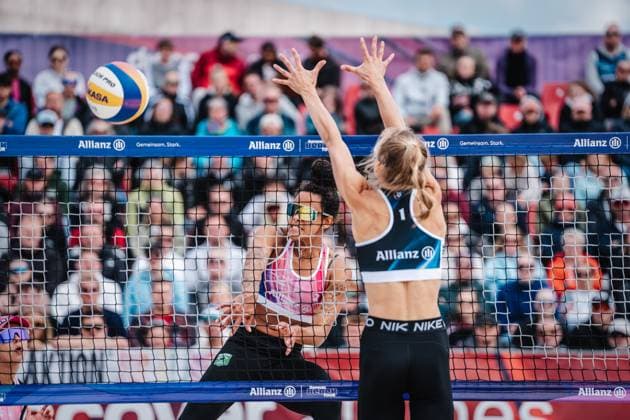 Beach Volleyball Women German Beach Tour 2024 Tourstop Bremen 09 06 2024 Thainara Mylena Feitosa de Oliveira BRA at Attack Bremen Waterfront Bremen Germany