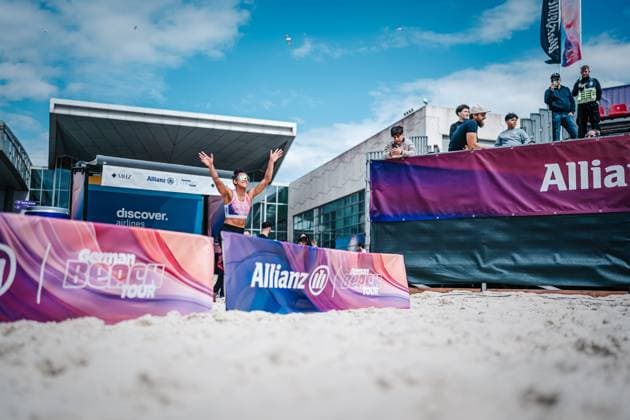 Beach Volleyball Women German Beach Tour 2024 Tourstop Bremen 09 06 2024 Thainara Mylena Feitosa de Oliveira BRA enters the arena Bremen Waterfront Bremen Germany
