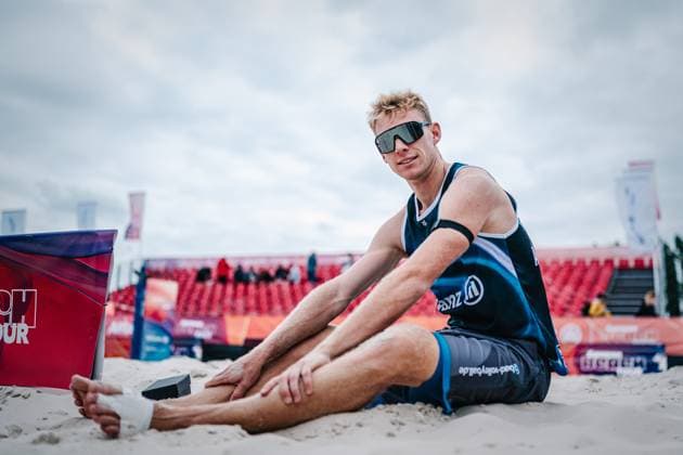 Beach volleyball men German Beach Tour 2024 Tourstop Bremen 09 06 2024 Jonas Reinhardt Bremen Waterfront Bremen Germany