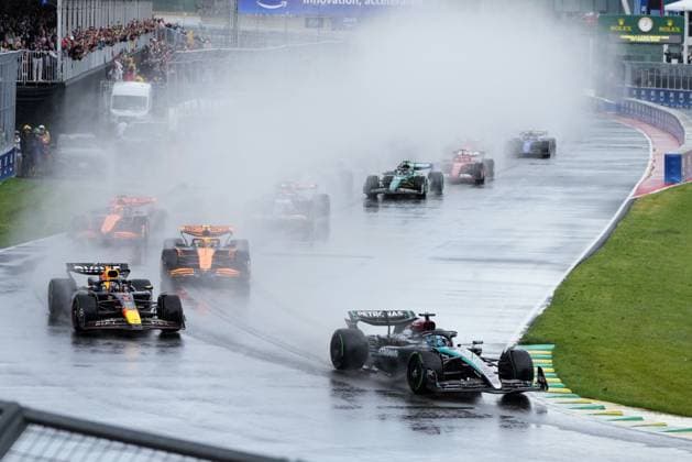 June 9, 2024, Montreal, Pq, CANADA: Mercedes driver George Russell, of the United Kingdom, leads as Red Bull driver Max Verstappen, left, of Belgium and Netherlands, drives during the Canadian Grand Prix Formula 1 car race, in Montreal, Sunday, June 9, 2024. Canada News - June 9, 2024  - ZUMAc35_ 20240609_zaf_c35_036 Copyright: xChristinnexMuschix