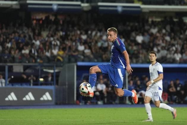 Italy s Davide Frattesi goal 1-0 during the friendly match 2024 between Italy and Bosnia and Herzegovina at Carlo Castellani Stadium - Soccer - Empoli, Italy - Sunday June 8, 2024  Copyright: xMassimoxPaolone LaPressex