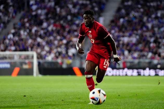 France v Canada - International Friendly, Länderspiel, Nationalmannschaft Alphonso Davies left-back of Canada and Bayern Munich during the friendly match between France and Canada at Nouveau Stade Bordeaux on June 9, 2024 in Bordeaux, France. Bordeaux France  Copyright: xJosexBretonx originalFilename:breton-francevc240609_npExH.jpg