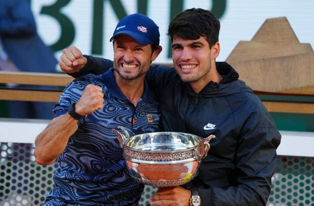 Carlos Alcaraz celebrates French Open Tennis, Day 15, Tennis, Roland Garros, Paris, France - 09 June 2024  Copyright: xJavierxGarcia Shutterstockx 14523810cf
