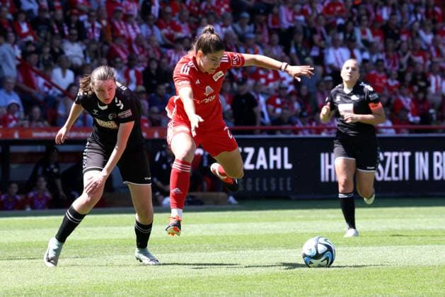 DEU, Region, Women, 1 FC Union vs Henstedt Ulzburg, 09 06 2024, Stadion Alte Foersterei, Berlin, DEU, Region, Women, 1 FC Union vs Henstedt Ulzburg, im Bild Anouk Blaschka 1 FC Union Berlin 22 , Liv Rike Fuss Henstedt Ulzburg 21 DFL regulations prohibit any use of Photographs as image sequences and or quasi video Foto Juergen Engler nordphoto GmbH nordphotoxGmbHx xEngler nph00076