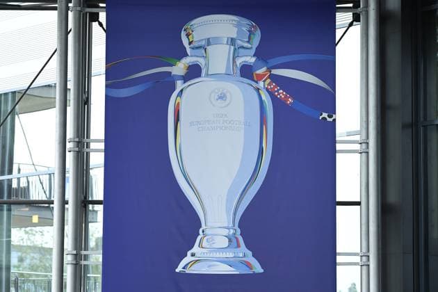 UEFA EURO 2024 Stadium Open Media Days on 10 06 2024 at the Arena AufSchalke in Gelsenkirchen The Henri Delaunay Cup The UEFA EURO 2024 trophy xRx