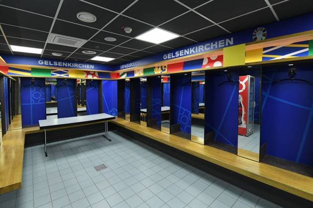 UEFA EURO 2024 Stadium Open Media Days on 10 06 2024 in the Arena AufSchalke in Gelsenkirchen Changing room in the Arena AufSchalke xRx