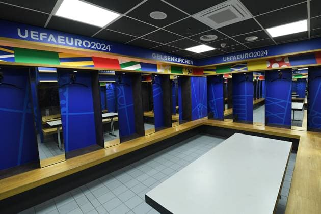 UEFA EURO 2024 Stadium Open Media Days on 10 06 2024 in the Arena AufSchalke in Gelsenkirchen Changing room in the Arena AufSchalke xRx