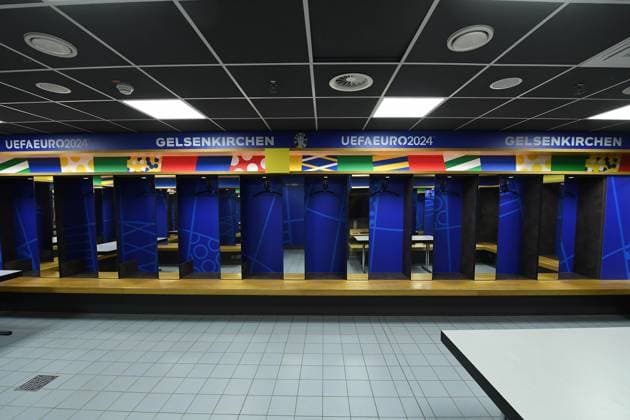 UEFA EURO 2024 Stadium Open Media Days on 10 06 2024 in the Arena AufSchalke in Gelsenkirchen Changing room in the Arena AufSchalke xRx