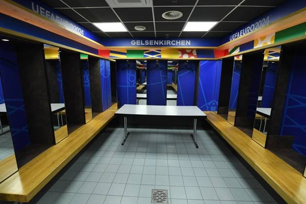 UEFA EURO 2024 Stadium Open Media Days on 10 06 2024 in the Arena AufSchalke in Gelsenkirchen Changing room in the Arena AufSchalke xRx