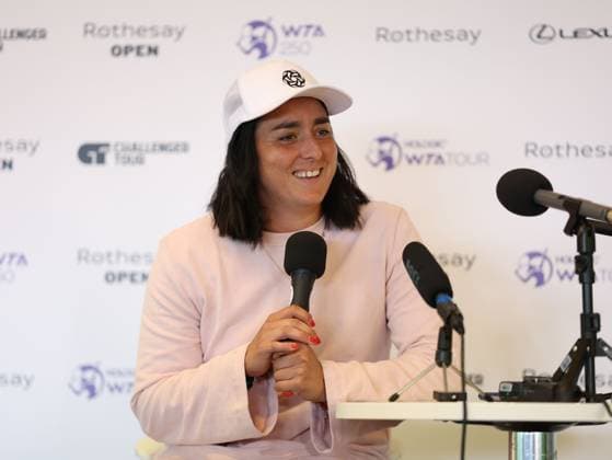 Ons Jabeur during a press conference, PK, Pressekonferenz Rothesay Open Nottingham, Day 1, Tennis, Lexus Nottingham Tennis Centre, Nottingham, UK - 10 June 2024  Copyright: xRyanxBrowne Shutterstockx 14523726z