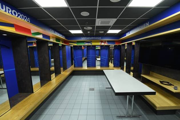 UEFA EURO 2024 Stadium Open Media Days on 10 06 2024 in the Arena AufSchalke in Gelsenkirchen Changing room in the Arena AufSchalke xRx