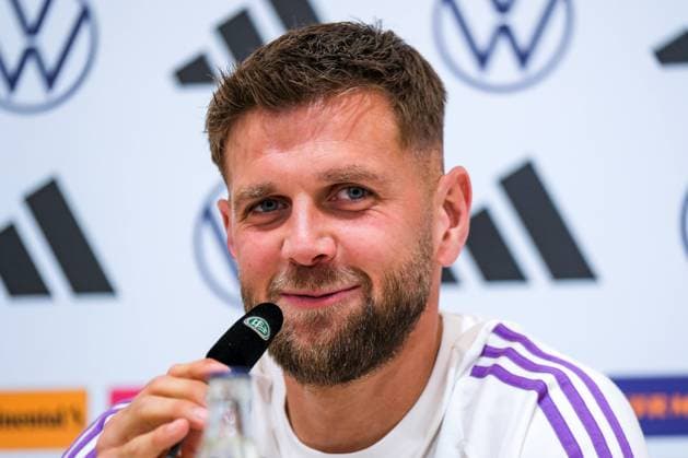 Niclas Fuellkrug Germany, 09 laughing, GER, DFB, Press Conference, Football Mens National Team Germany, UEFA European Football Championship 2024, Herzogenaurach 10 06 2024 GER, DFB, Press Conference, Football Mens National Team Germany, UEFA European Football Championship 2024, Herzogenaurach 10 06 2024 Herzogenaurach Copyright: xEibner-Pressefoto FlorianxWieganx EP_FWD