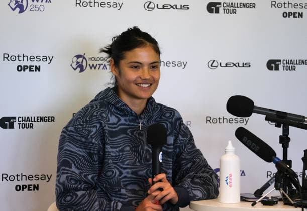 10th June 2024; Lexus Nottingham Tennis Centre, Nottingham, England; Rothesay Nottingham Open, Day 1; Emma Raducanu during her press interview  ActionPlus12653077 PaulxBonser