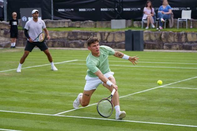 BOSS Open ATP 250 2024 Stuttgart, 10 06 2024 Benjamin Hassan DEU, Germany , Daniel Masur DEU, Germany First round BOSS Open 2024, ATP 250, TC Weissenhof on 10 06 2024, Stuttgart Copyright: xBEAUTIFULxSPORTSx Pajonkx
