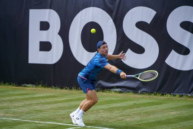 BOSS Open ATP 250 2024 Stuttgart, 10 06 2024 Lucas Miedler AUT, Austria First round BOSS Open 2024, ATP 250, TC Weissenhof grounds on 10 06 2024, Stuttgart Copyright: xBEAUTIFULxSPORTSx Pajonkx
