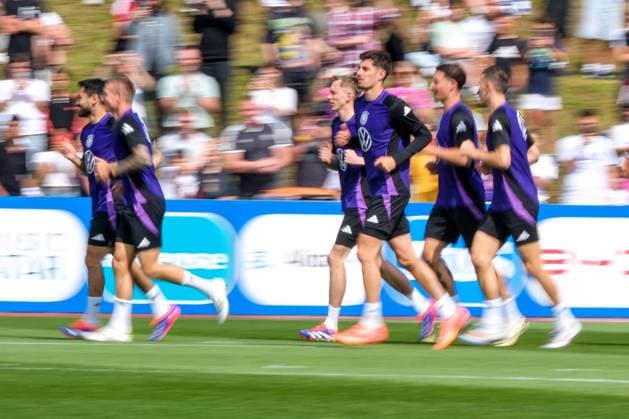 The team warming up, GER, DFB, Public training, Football mens national team Germany, UEFA European Football Championship 2024, Herzogenaurach 10 06 2024 GER, DFB, Public training, Football mens national team Germany, UEFA European Football Championship 2024, Herzogenaurach 10 06 2024 Herzogenaurach Copyright: xEibner-Pressefoto FlorianxWieganx EP_FWD