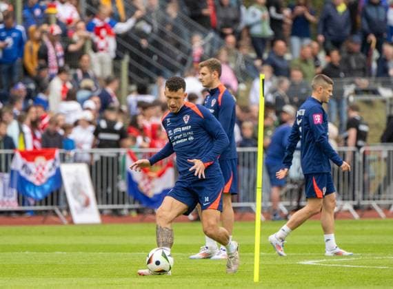 Football, Men, Season 2023 2024, European Championship 2024 in Germany, Training Croatia at Volksparkstadion in Neuruppin, Ivan Perisic Croatia , 10 06 2024, Copyright: xMatthiasxKochx