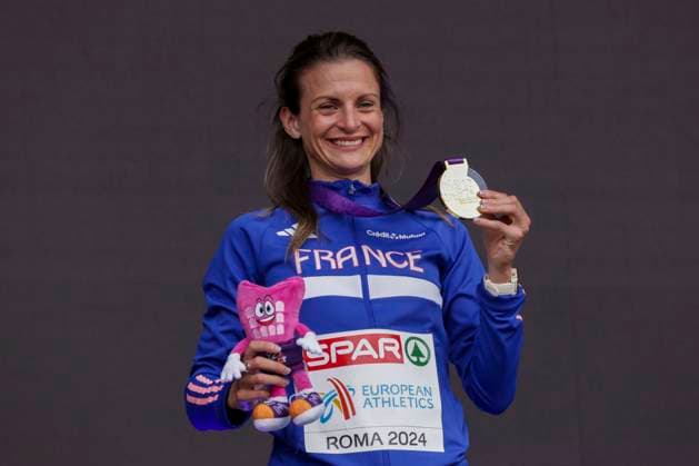 ATHLETICS - European Athletics Championships ROME,ITALY,10.JUN.24 - ATHLETICS - European Athletics Championships, medal ceremony. Image shows Alice Finot (FRA). keywords: medal.  GEPAxpictures xPatrickxSteiner
