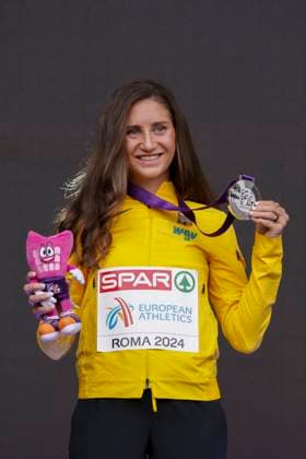 ATHLETICS - European Athletics Championships ROME,ITALY,10.JUN.24 - ATHLETICS - European Athletics Championships, medal ceremony. Image shows Gesa Felicitas Krause (GER). keywords: medal.  GEPAxpictures xPatrickxSteiner