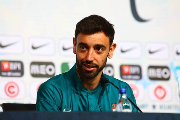 Portugal Lisbon , Football national team, Selecao,10 06 2024 , Press conference for the friendly match Portugal Ireland , Preparatory match for the European Championship 2024 , Bruno Fernandes Portugal Copyright: FernandoxSoares