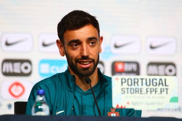 Portugal Lisbon , Football national team, Selecao,10 06 2024 , Press conference for the friendly match Portugal Ireland , Preparatory match for the European Championship 2024 , Bruno Fernandes Portugal Copyright: FernandoxSoares
