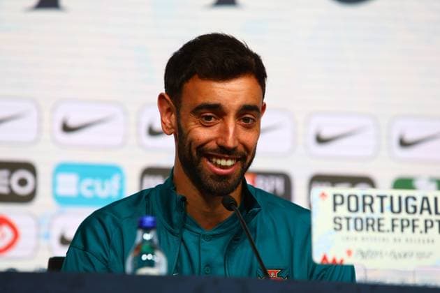Portugal Lisbon , Football national team, Selecao,10 06 2024 , Press conference for the friendly match Portugal Ireland , Preparatory match for the European Championship 2024 , Bruno Fernandes Portugal Copyright: FernandoxSoares