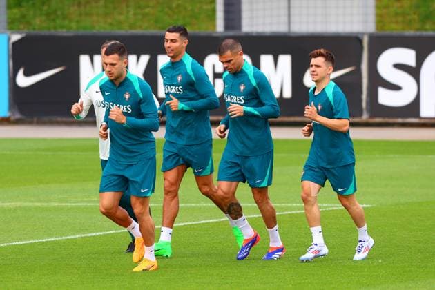 Portugal national football team, Selecao, 10 06 2024, Training for the friendly match Portugal Ireland , Preparation match for the European Championship 2024 , Cristiano Ronaldo Portugal , CR7, Francisco Conceicao Portugal , Pepe Portugal , Diogo Dalot Portugal Copyright: FernandoxSoares