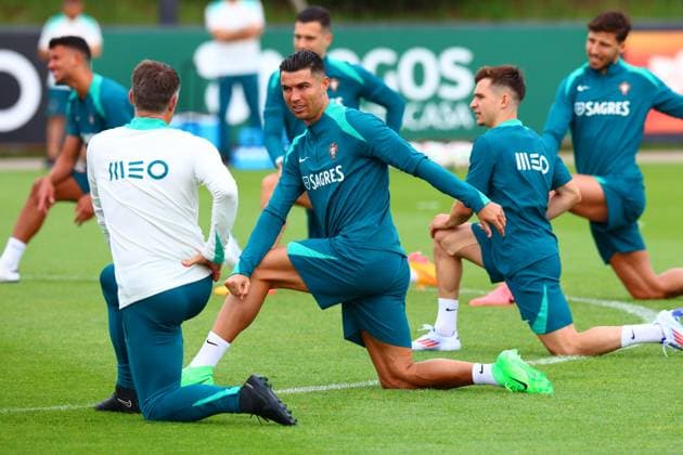 Portugal national football team, Selecao, 10 06 2024, Portugal Ireland friendly training ,2024 European Championship pre-season match , Cristiano Ronaldo Portugal , CR7 ,Francisco Conceicao Portugal Copyright: FernandoxSoares