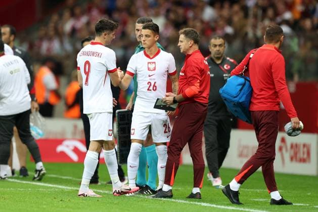 WARSZAWA 10.06.2024 MIEDZYNARODOWY MECZ TOWARZYSKI: POLSKA - TURCJA --- International Friendly, Länderspiel, Nationalmannschaft FOOTBALL MATCH IN WARSAW: POLAND - TURKEY ROBERT LEWANDOWSKI KACPER URBANSKI ANDRZEJ DAWIDZIUK FOT. PIOTR KUCZA FOTOPYK NEWSPIX.PL --- Newspix.pl POLAND OUT!  240610PYK0053
